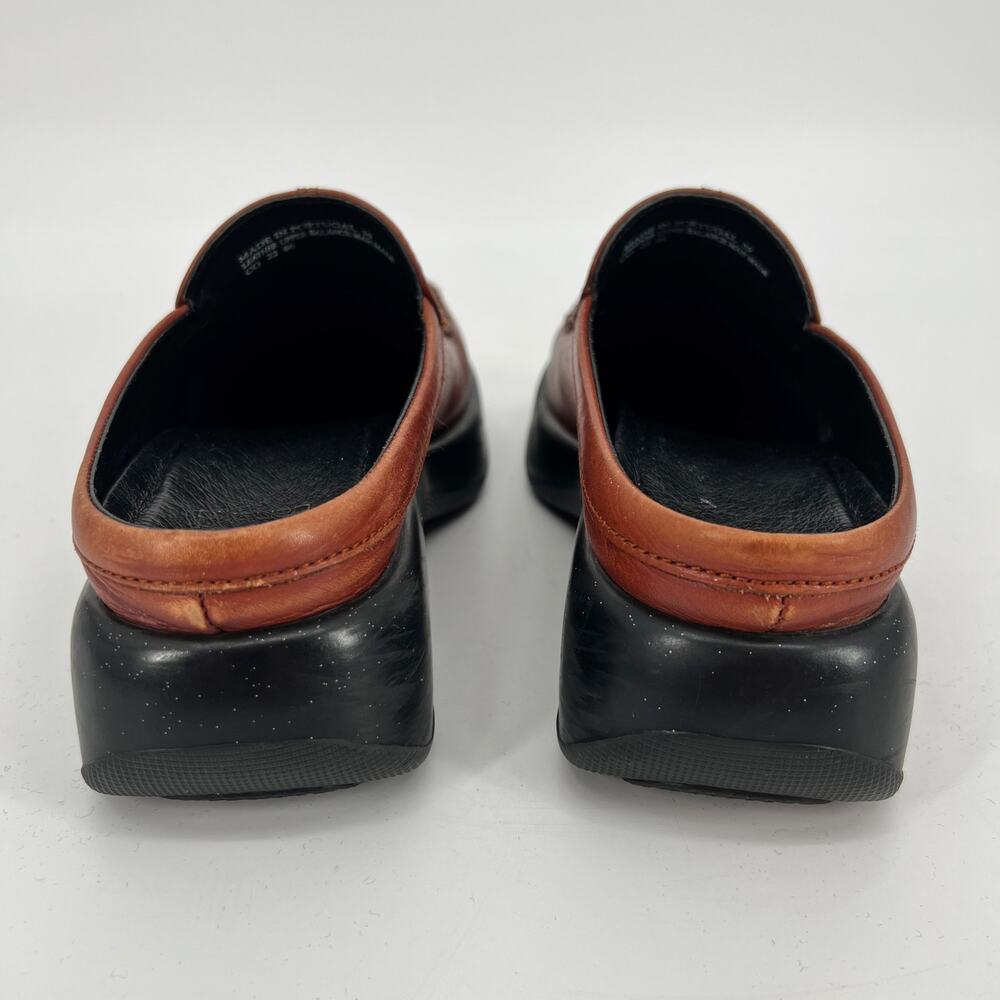 Vintage Y2K Dansko Mule Clog Women EU 39 US 8.5-9 Cognac Brown Leather FLAW READ - Picture 4 of 11